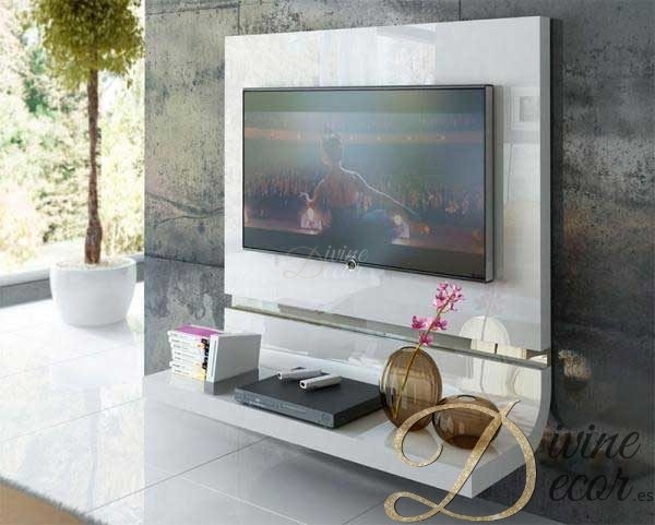 Fenicia Modern Wall Storage System With Floating Tv Unit And Cabinet In Units Stands - Curved Wall Shelf Cabinet Tv Stand